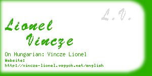 lionel vincze business card